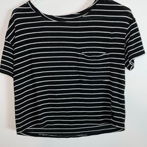 American Eagle Women Soft and Sexy Size XS Black and White Striped Tshirt